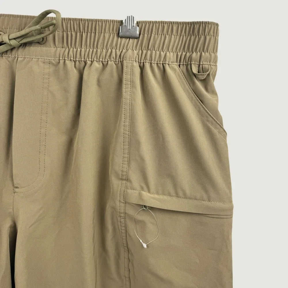 Lands End Performance Shorts Mens XL Khaki Tan Stretch Cargo Hiking Gorpcore